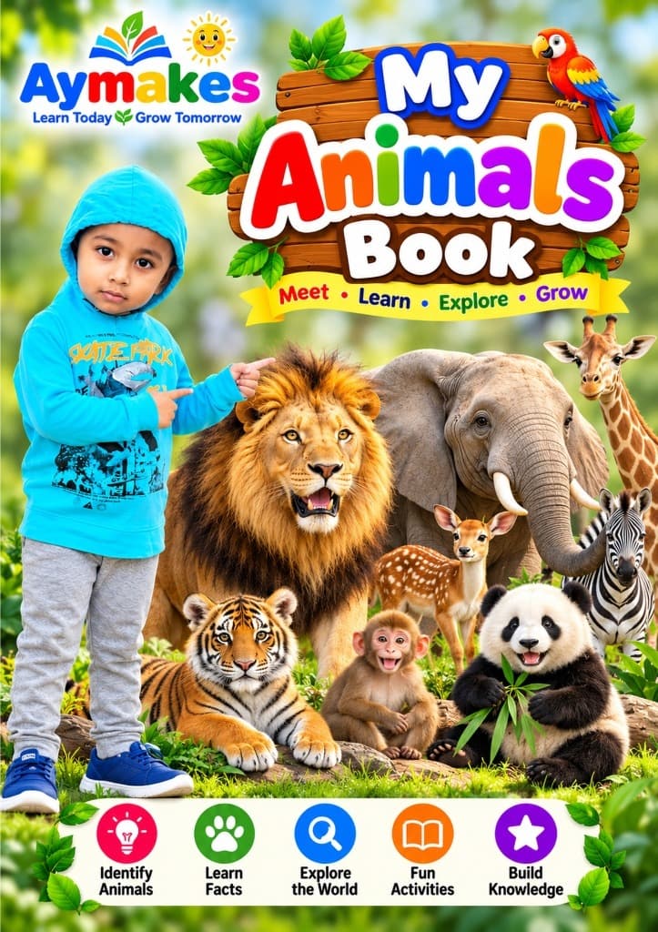My Animals Book Early Learning Wildlife Kingdom - Aymakes Publications