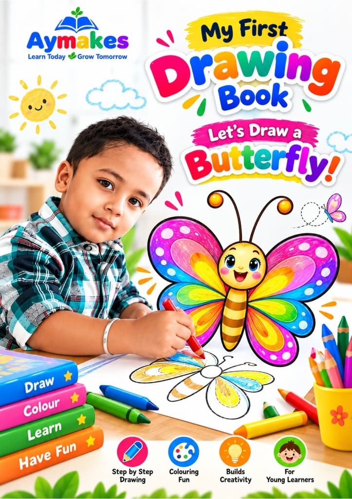 My First Drawing Book Let's Draw a Butterfly - Aymakes Publications