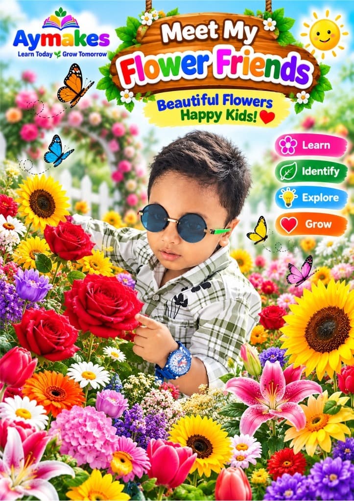 Meet My Flower Friends Early Learning Nature Book - Aymakes Publications
